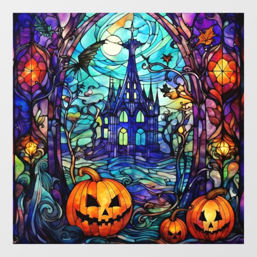 Halloween Stained Glass Window Cling ウィンドウサイン (シート)