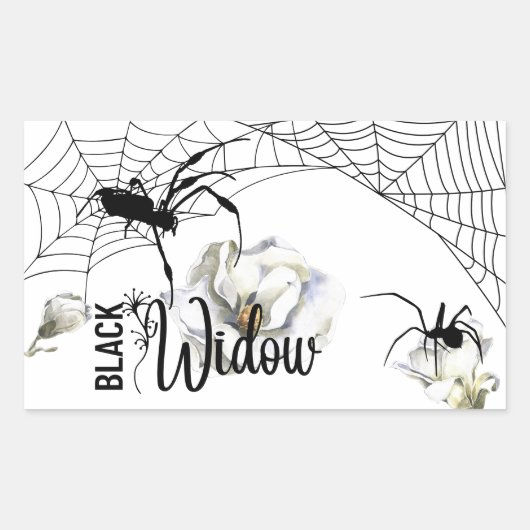 Halloween Stamp Collection "Black Widow" 長方形シール (正面)
