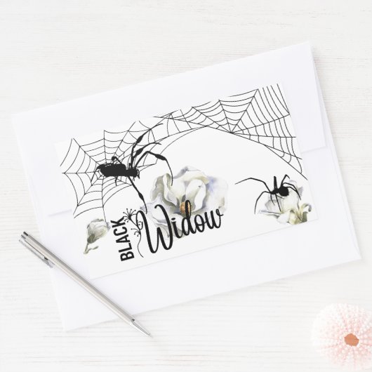 Halloween Stamp Collection "Black Widow" 長方形シール (封筒)