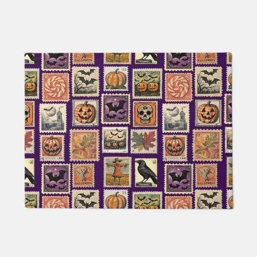 Halloween Stamp Pattern Doormat ドアマット (正面)