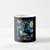 Halloween Starry Night Puppy Dachshund コーヒーマグカップ (中央)