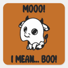 Halloween sticker koe spook スクエアシール