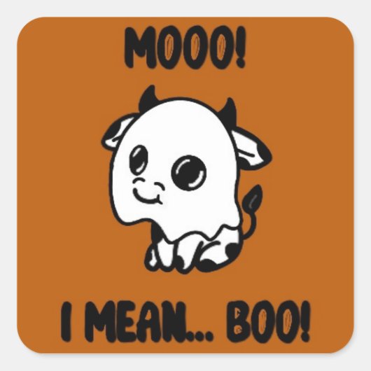 Halloween sticker koe spook スクエアシール (正面)