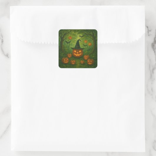 Halloween sticker that matches nature スクエアシール (バッグ)