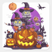 Halloween stickers スクエアシール (正面)