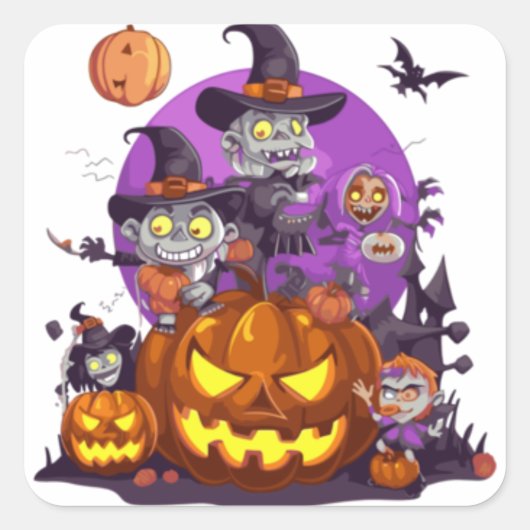Halloween stickers スクエアシール (正面)