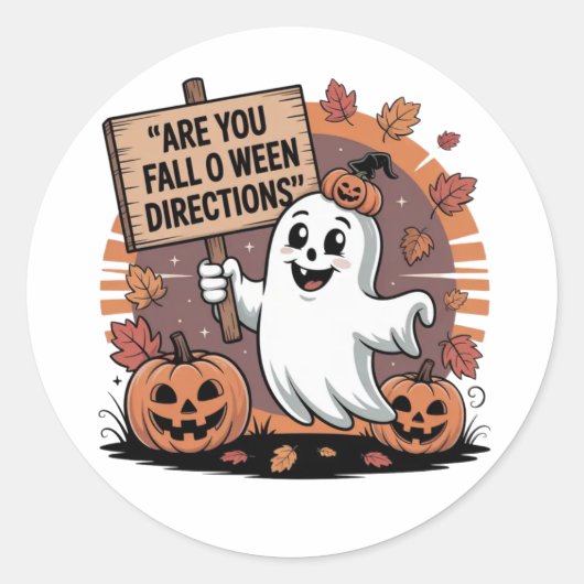 Halloween Stickers – Spooky, Fun & Festive Designs ラウンドシール (正面)