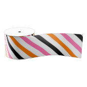 Halloween Stripes – Bold Diagonal Pattern グログランリボン (リール)