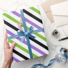 Halloween Stripes – Bold Diagonal Pattern ラッピングペーパー