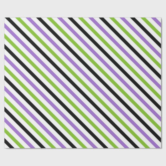 Halloween Stripes – Bold Diagonal Pattern ラッピングペーパー (フラット)