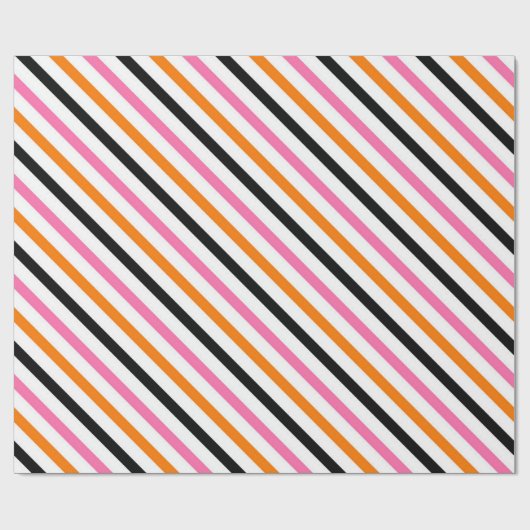 Halloween Stripes – Bold Diagonal Pattern ラッピングペーパー (フラット)