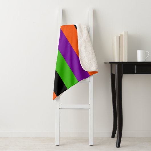 Halloween Stripes in Classic Colors シェルパブランケット (インサイチュ)