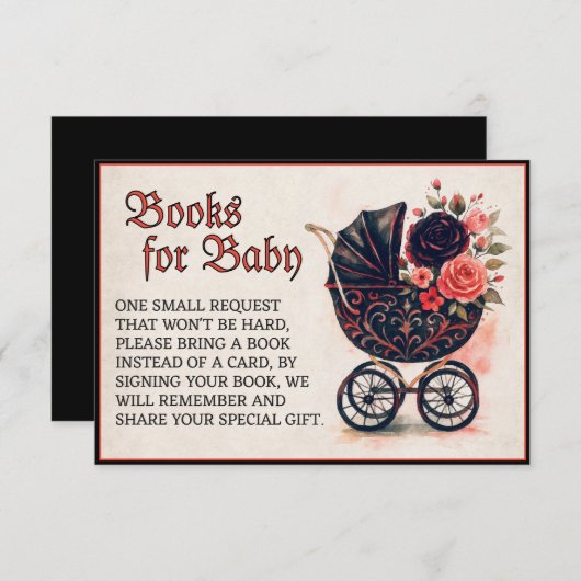 Halloween Stroller Books for Baby Baby Shower エンクロージャーカード (正面/裏面)