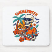 Halloween Summer Ween Skeleton Spooky Vacation Flo マウスパッド (正面)