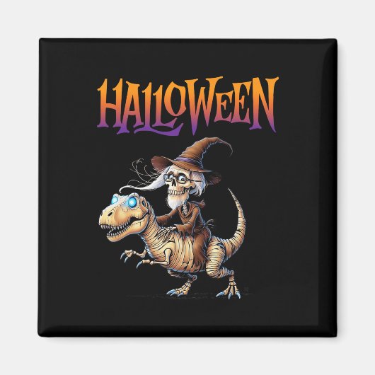 Halloween T-rex Skeleton Ride  マグネット (正面)