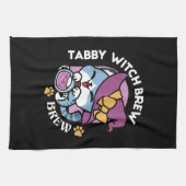 Halloween Tabby Cat – Witch Hat & Potion Art キッチンタオル (横)