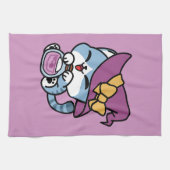 Halloween Tabby Cat – Witch Hat & Potion Art キッチンタオル (横)