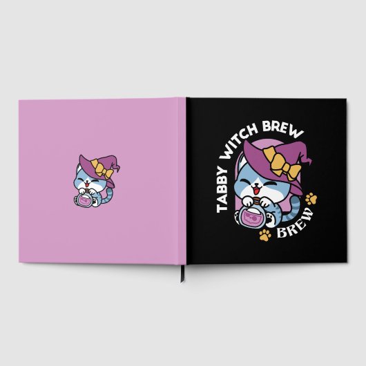 Halloween Tabby Cat – Witch Hat & Potion Art ゲストブック (全面)
