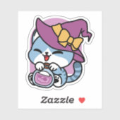 Halloween Tabby Cat – Witch Hat & Potion Art シール (シート)