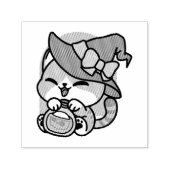 Halloween Tabby Cat – Witch Hat & Potion Art セルフインキングスタンプ (デザイン)