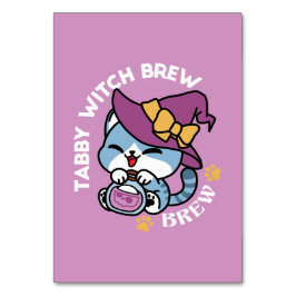 Halloween Tabby Cat – Witch Hat & Potion Art テーブルナンバー