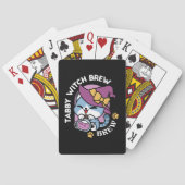 Halloween Tabby Cat – Witch Hat & Potion Art トランプ (裏面)