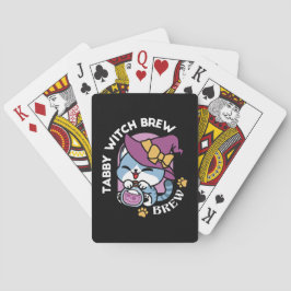 Halloween Tabby Cat – Witch Hat & Potion Art トランプ