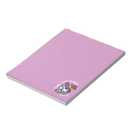 Halloween Tabby Cat – Witch Hat & Potion Art ノートパッド (回転)