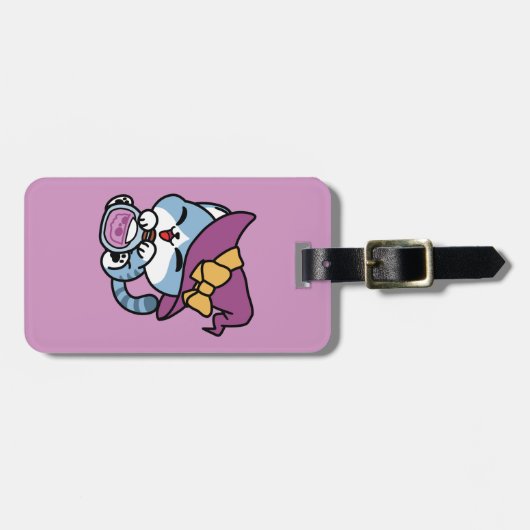 Halloween Tabby Cat – Witch Hat & Potion Art ラゲッジタグ (正面横)