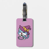 Halloween Tabby Cat – Witch Hat & Potion Art ラゲッジタグ (裏面縦)