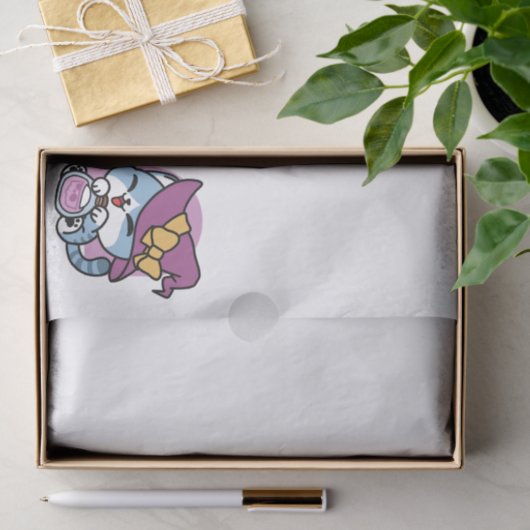 Halloween Tabby Cat – Witch Hat & Potion Art 薄葉紙 (ギフト)