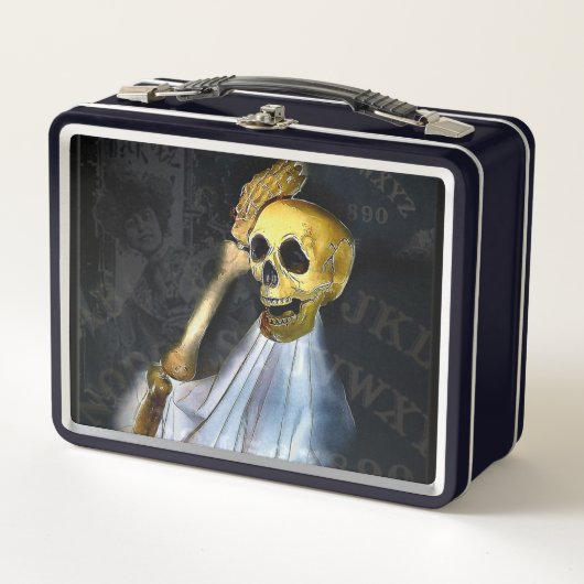 Halloween Talking Board Skeleton Metal Lunch Box メタルランチボックス (正面)