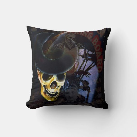 Halloween Talking Board Skeleton Pillow クッション (正面)
