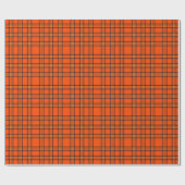 Halloween Tartan Plaid Bold Orange & Black Check ラッピングペーパー (フラット)