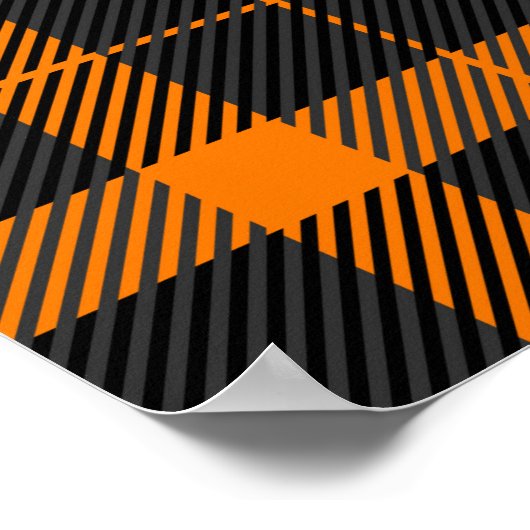 Halloween Tartan plaid. Scottish pattern in orange ポスター (角)