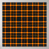 Halloween Tartan plaid. Scottish pattern in orange ポスター (正面)