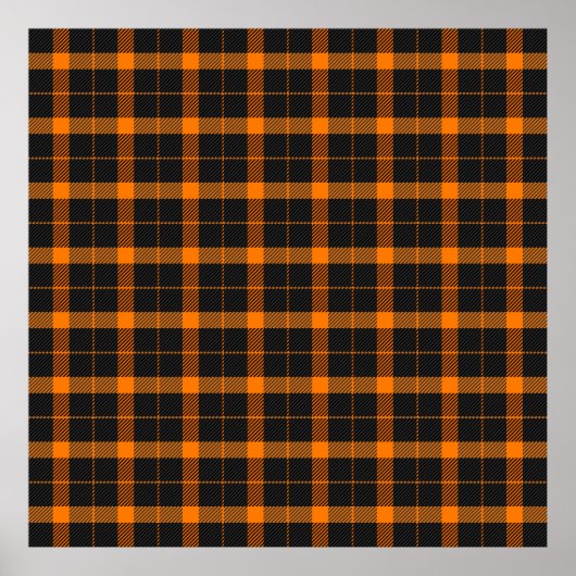 Halloween Tartan plaid. Scottish pattern in orange ポスター (正面)
