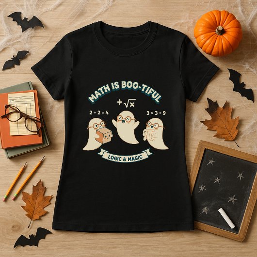 Halloween Teacher Gift Math Is Boo-tiful Ghost  Tシャツ