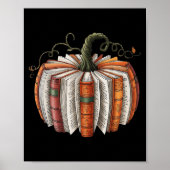 Halloween Teacher Librarians Fall Book Pumpkin Ret ポスター (正面)