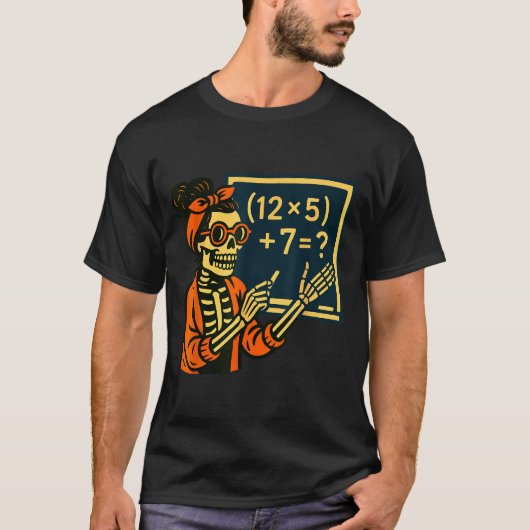Halloween Teacher Six Seven Meme 6 7 Skeleton Soky Tシャツ (正面)