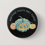 Halloween Teal Pumpkin Allergy Awareness 缶バッジ (正面)