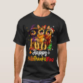 Halloween Thanksgiving Christmas German Shepherd D Tシャツ (正面)