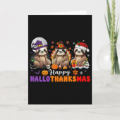 Halloween Thanksgiving Christmas Happy Hallothanks カード (正面)