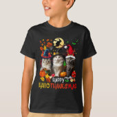 Halloween Thanksgiving Christmas Happy Hallothanks Tシャツ (正面)
