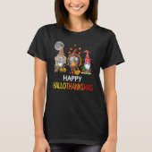 Halloween Thanksgiving Christmas Happy HalloThanks Tシャツ (正面)