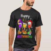 Halloween Thanksgiving Christmas Happy Hallothanks Tシャツ (正面)