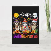 Halloween Thanksgiving Christmas Shih Tzu Dog Hall カード (正面)
