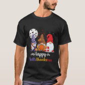 Halloween Thanksgiving Happy Hallothanksmas Gnomes Tシャツ (正面)