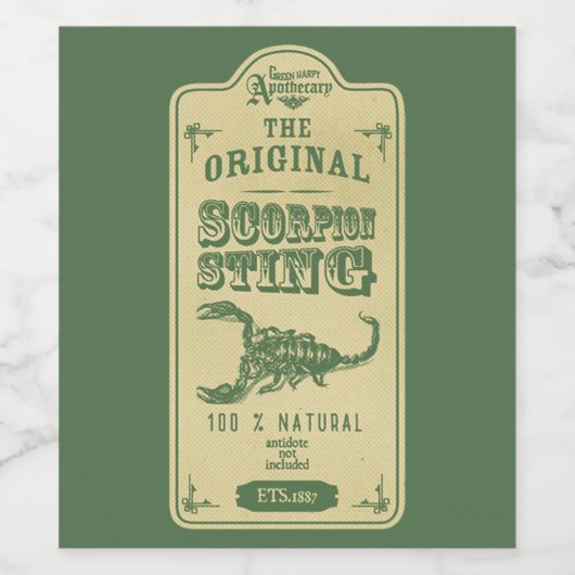 Halloween The Original Scorpion Sting ワインラベル (シングルラベル)