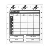 Halloween Theme Bunco Score Pad  Witch Flying  ノートパッド (正面)